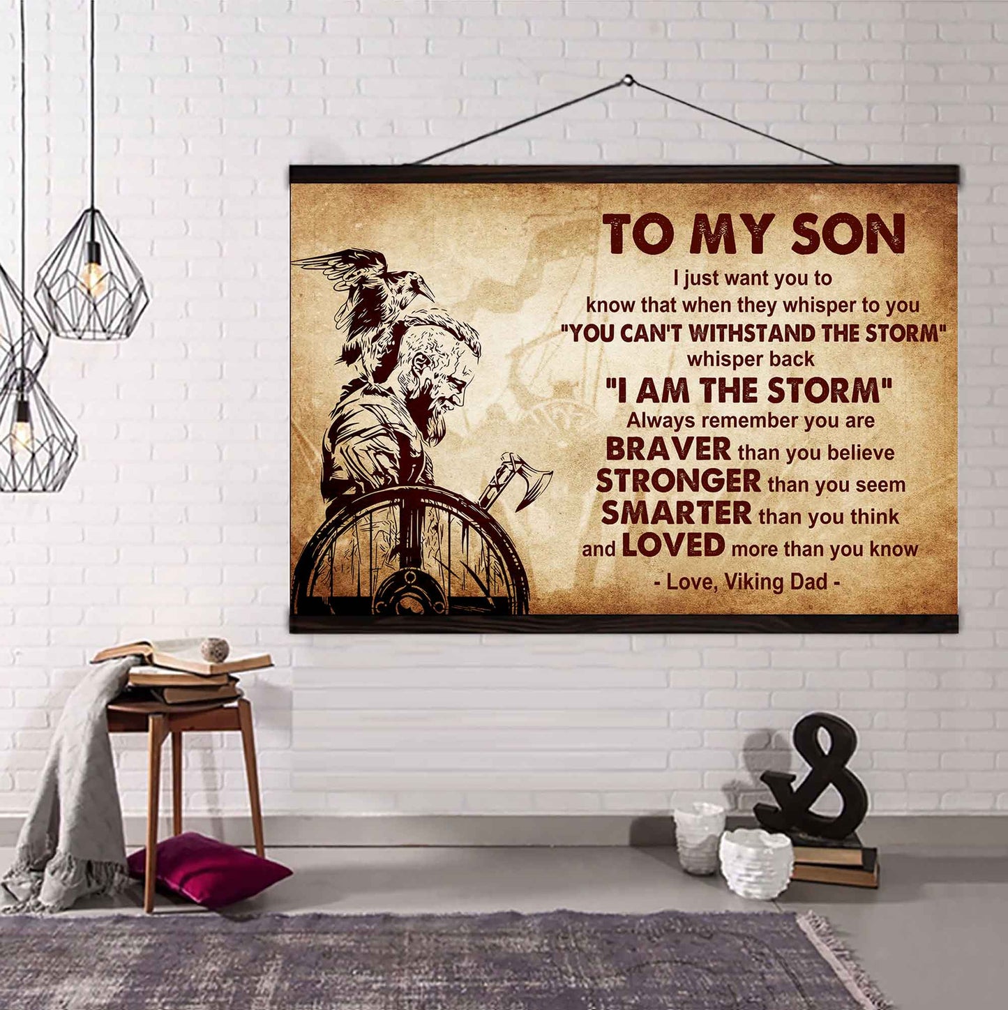 Samurai Poster Canvas Whisper Back I'm The Storm From Dad To Son Gift For Your Son