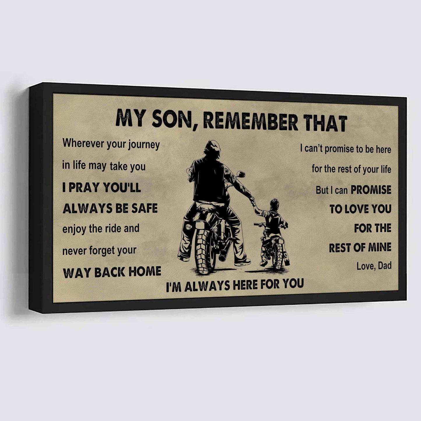 Personalized DRB Poster Canvas - My Son Remember That Never Forget Your Way Back Home