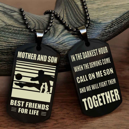 Sport Personalized Double Sided Dog Tag Father And Son Best Friend For Life - Call On Me Son