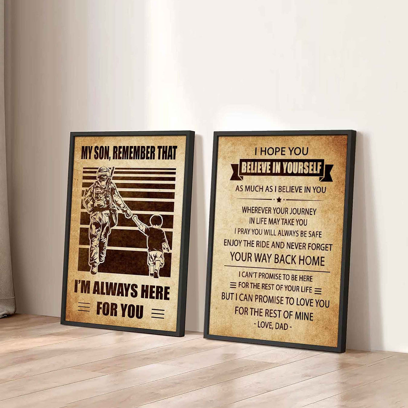 Combo 2 DRB Poster Canvas My Son Remember That - Never Forget Your Way Back Home