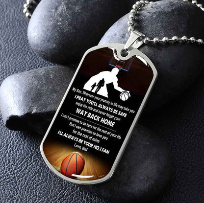 Sport Military Chain 18K Gold Plated Silver Plated To My Son From Dad Motivation Message I Will Always Be Your No 1 Fan