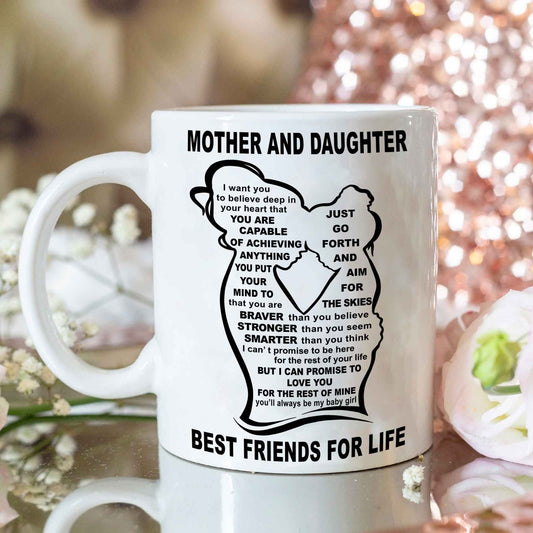 Family Personalized Mug Mother And Daughter Best Friend For Life With Inspiration Message