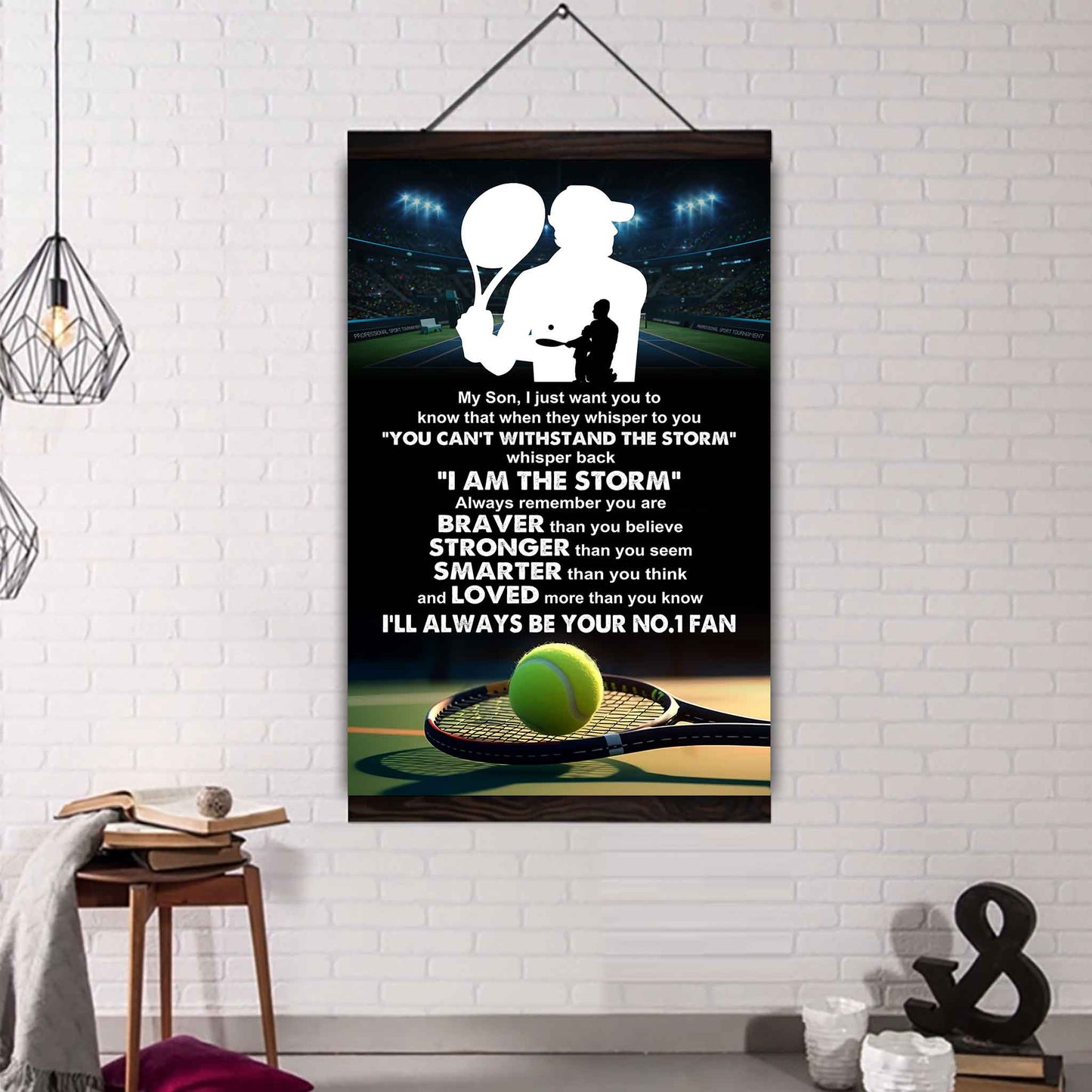 Sport Poster Canvas Dad To Son - Whisper Back I Am The Storm I Will Always Your No 1 Fan