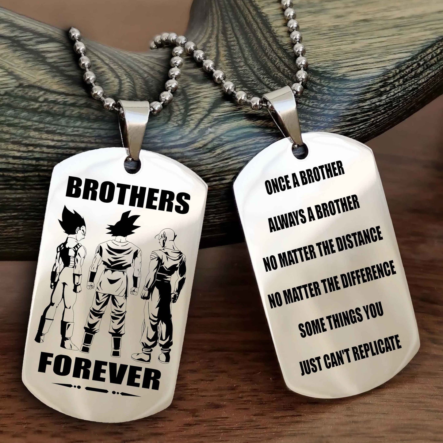 DRB Customizable engraved dog tag double sided gift from brother - Brother Forever Once A Brother Always A Brother