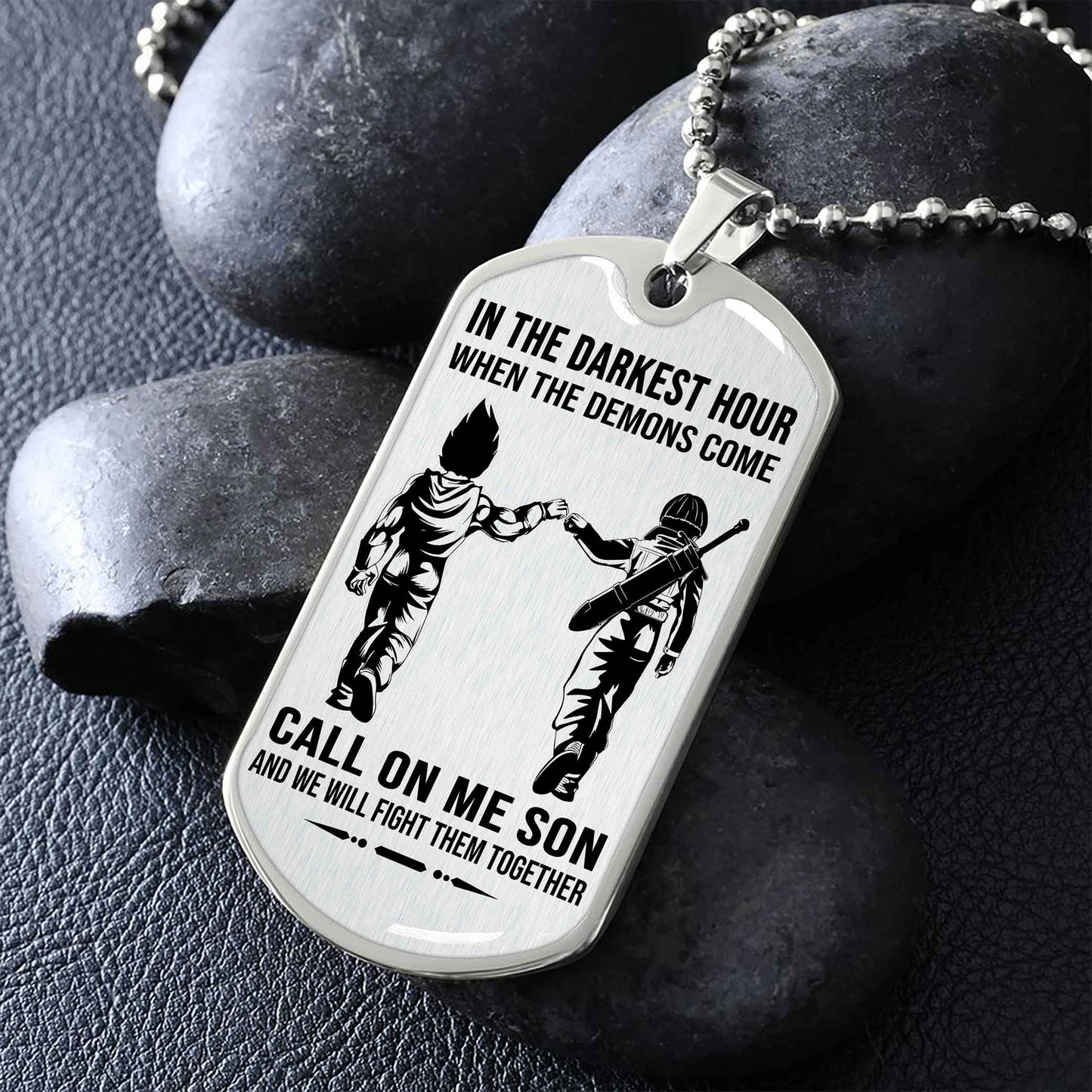 DRB Military Chain Silver Plated 18K Gold Plated Call On Me Son Gift For Your Son