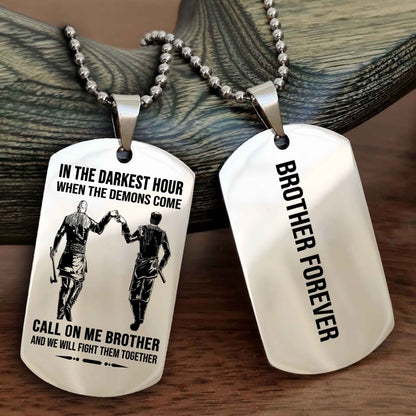 Viking customizable engraved black dog tag NAG double sided gift from brother, brother forevers