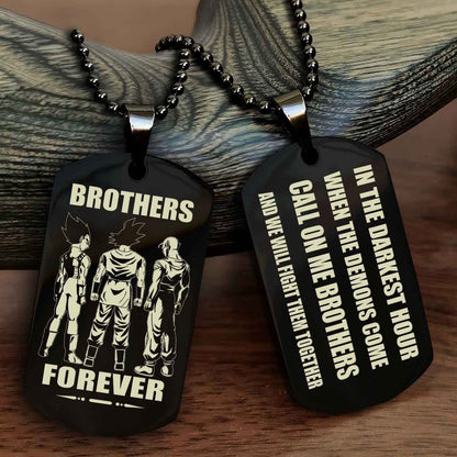 Samurai Engraved Double Sided Dog Tag Call On Me Brother NAG Brothers Forever We Will Fight Them Together
