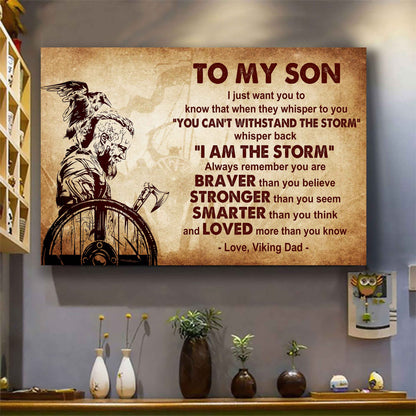 New Version Warrior Poster Canvas Whisper Back I'm The Storm From Dad To Son Gift For Your Son Motivational Quotes