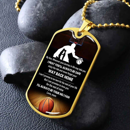 Sport Military Chain 18K Gold Plated Silver Plated To My Son From Mom Motivation Message I Will Always Be Your No 1 Fan