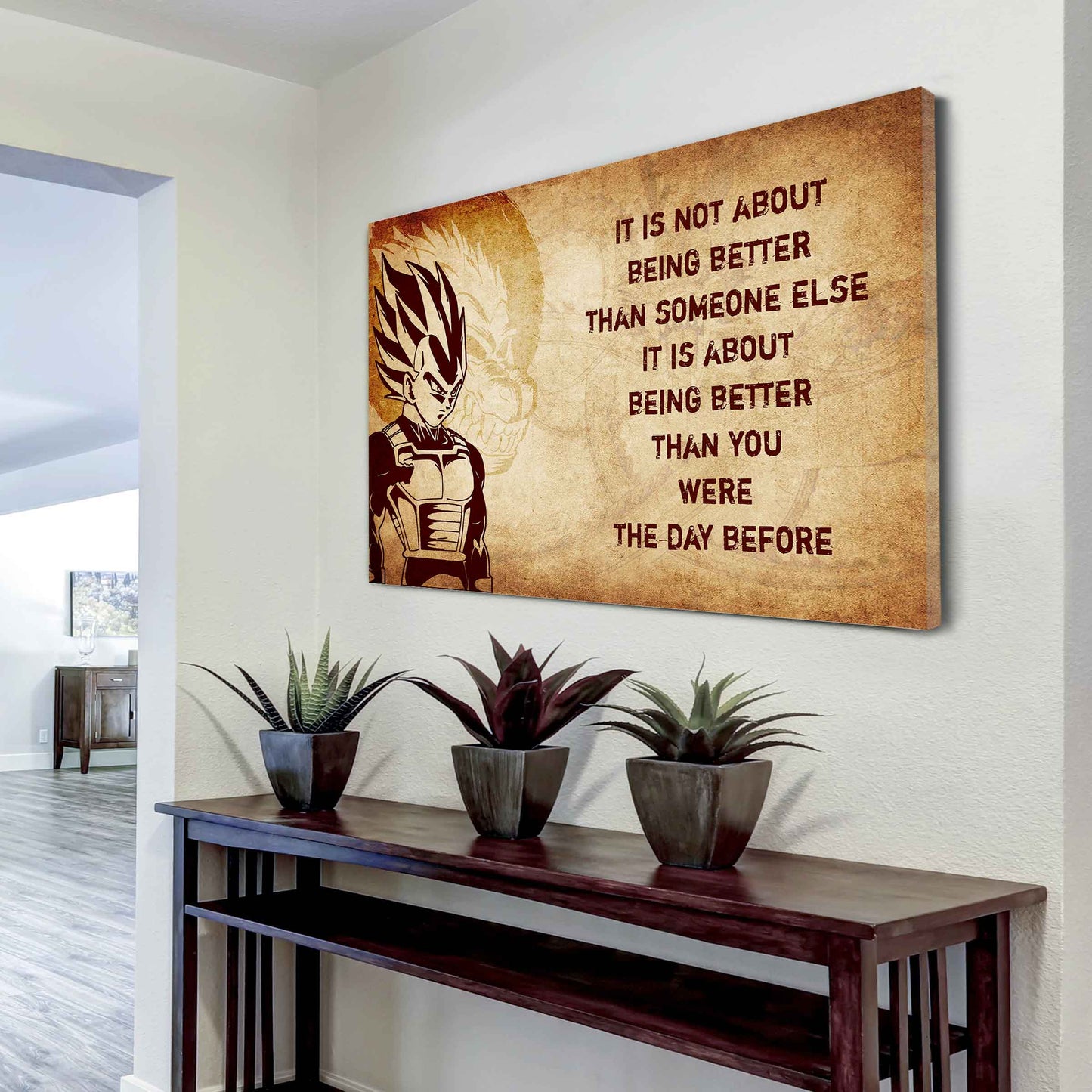Samurai Poster Canvas It's Not About Being Better Than Someone Else Best Gifts Motivation Quotes