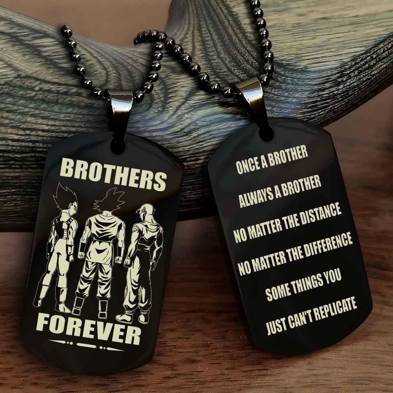 Samurai customizable engraved dog tag double sided gift from brother - Brother Forever Once A Brother Always A Brother