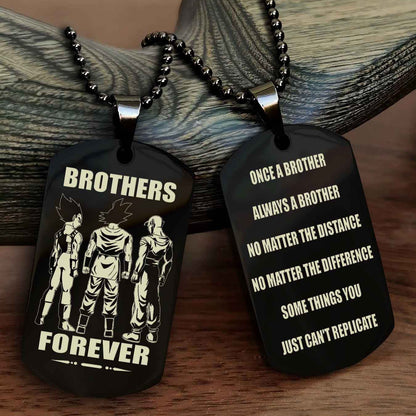 Samurai customizable engraved dog tag double sided gift from brother - Brother Forever Once A Brother Always A Brother