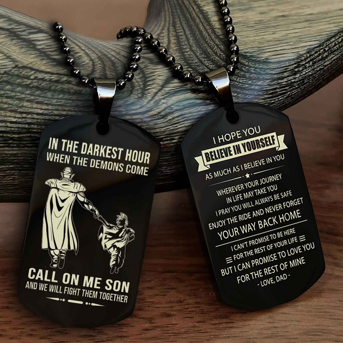 DRB Double Sided Dog Tag Call On Me Son - Gift For Son From Dad Never Forget Your Way Back Home