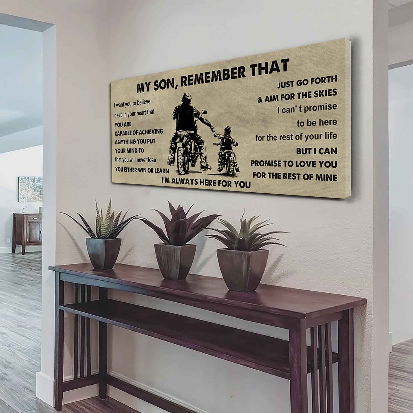 Personalized Sport Poster Canvas -  My Son Remember That You Will Never Lose You Either Win Or Learn