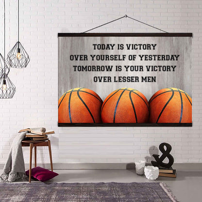 Sport Poster Canvas Today Is Victory Over Your Self Best Gift With Motivation Quotes