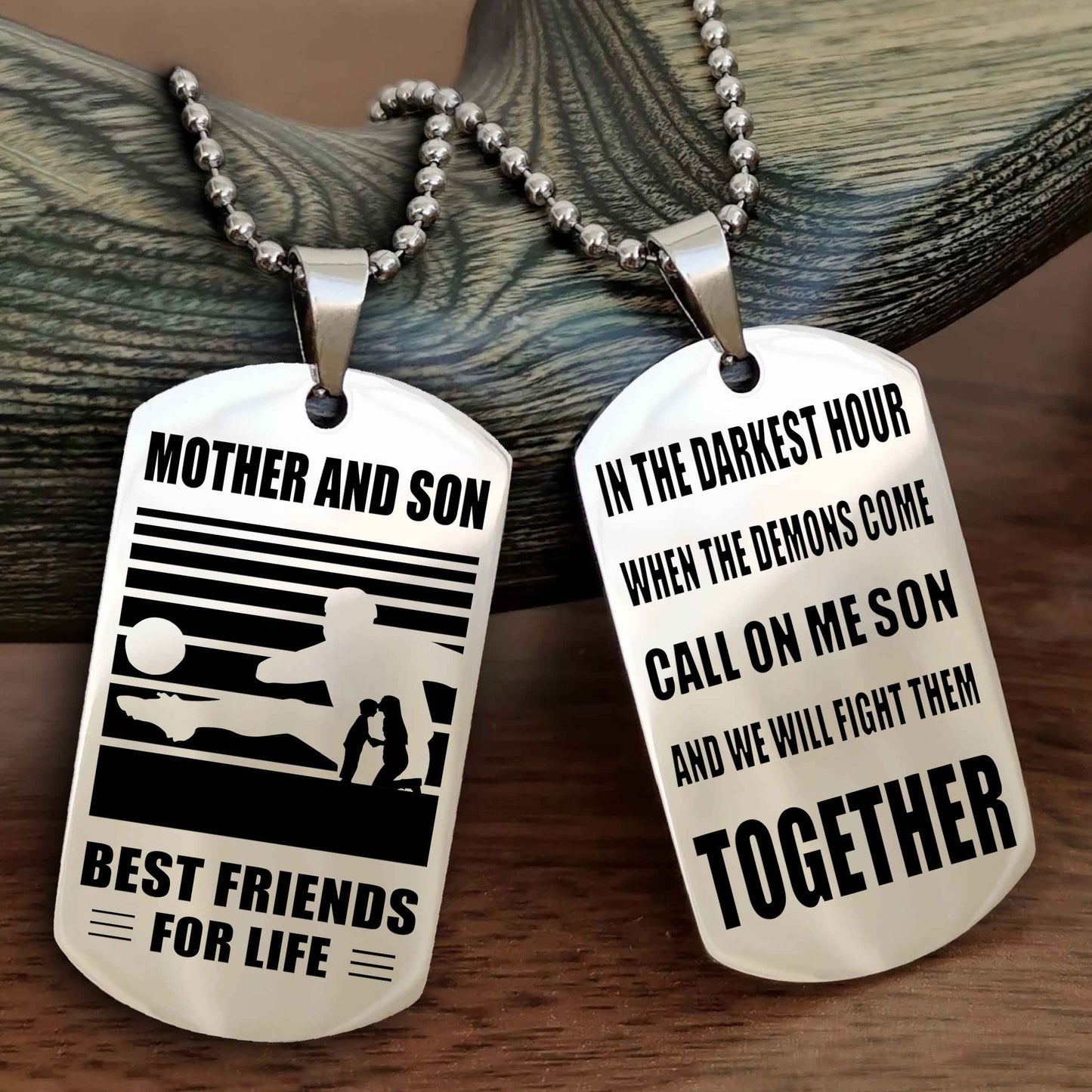 Sport Personalized Double Sided Dog Tag Father And Son Best Friend For Life - Call On Me Son