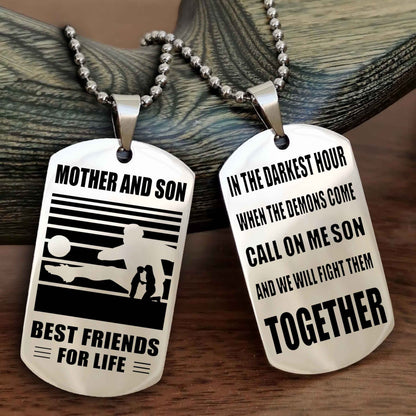 Sport Personalized Double Sided Dog Tag Father And Son Best Friend For Life - Call On Me Son