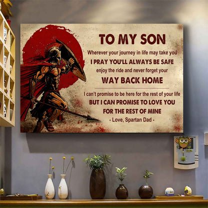 Samurai Poster Canvas Your Way Back Home From Dad To Son Gift For Your Son