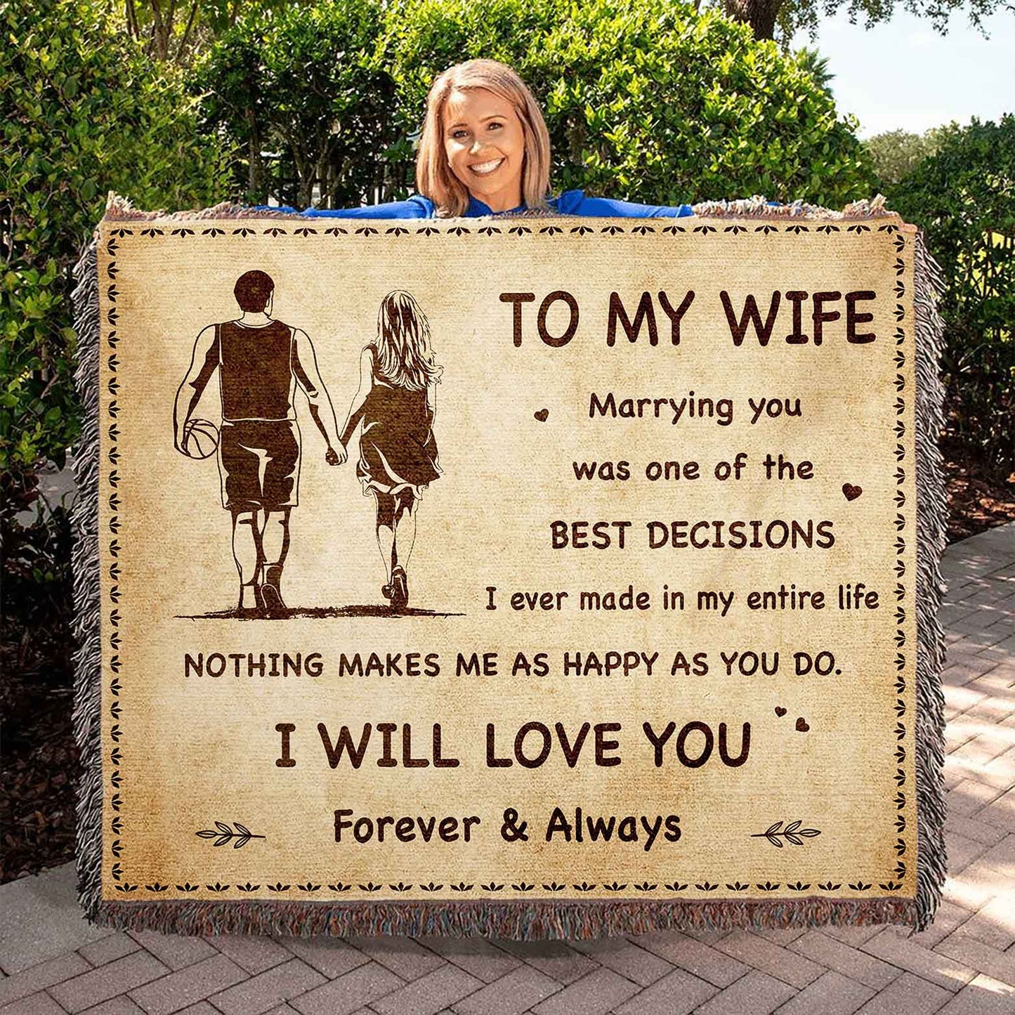 To My Wife Woven Blanket Marrying You Was One Of The Best Decision Gift For Your Wife