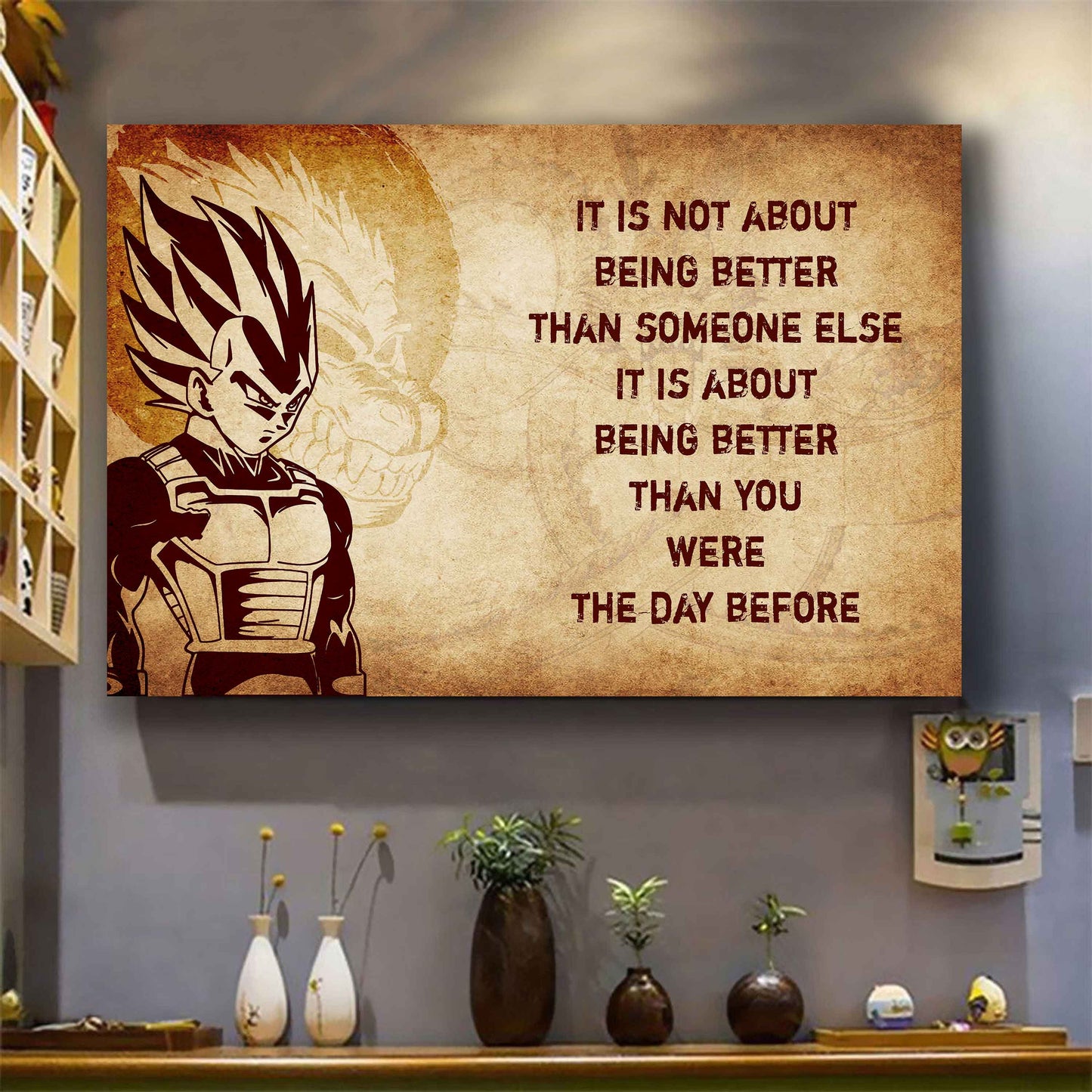 DRB Poster Canvas It's Not About Being Better Than Someone Else Best Gifts Motivation Quotes