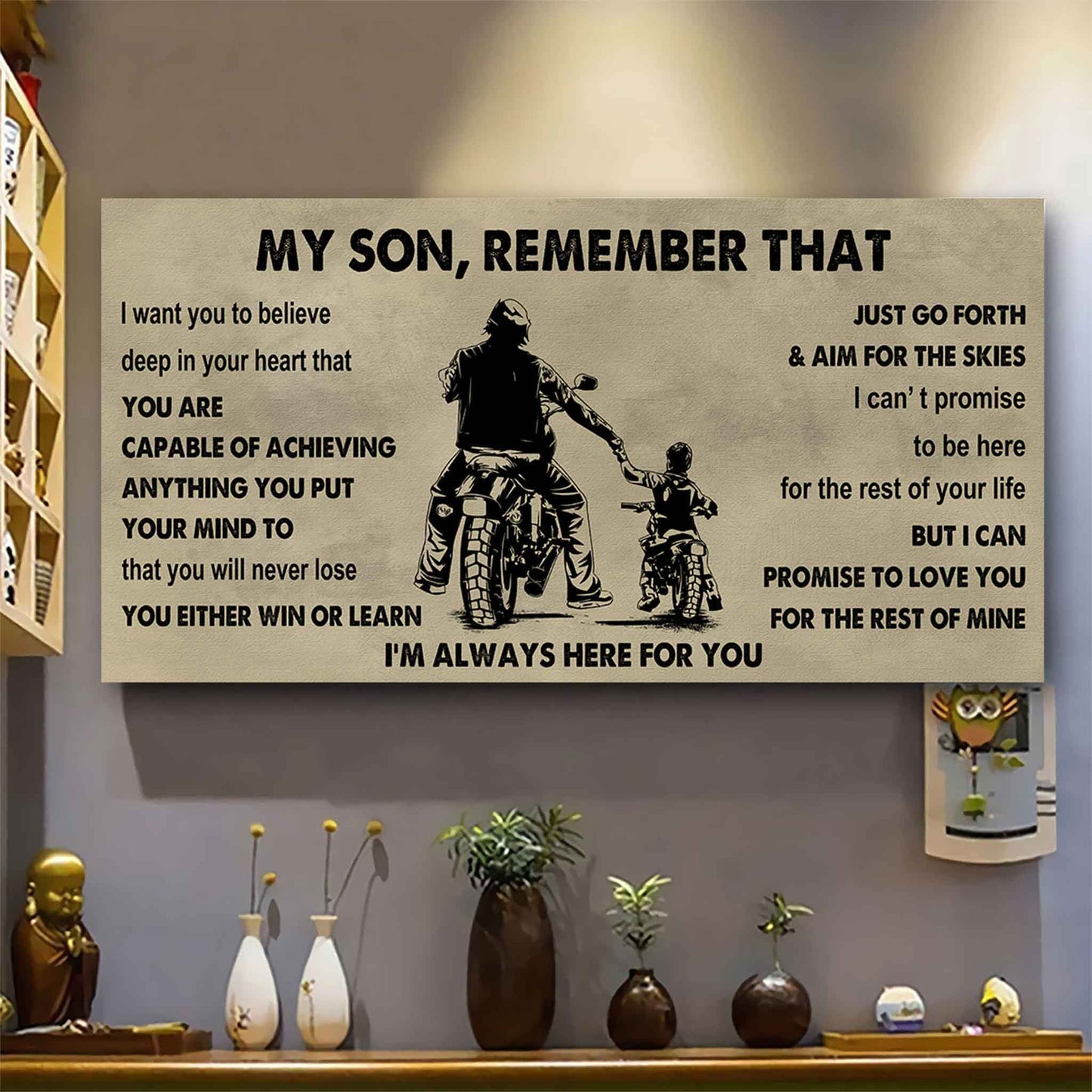 Personalized Sport Poster Canvas -  My Son Remember That You Will Never Lose You Either Win Or Learn