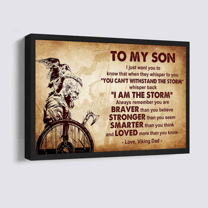 New Version Warrior Poster Canvas Whisper Back I'm The Storm From Dad To Son Gift For Your Son Motivational Quotes