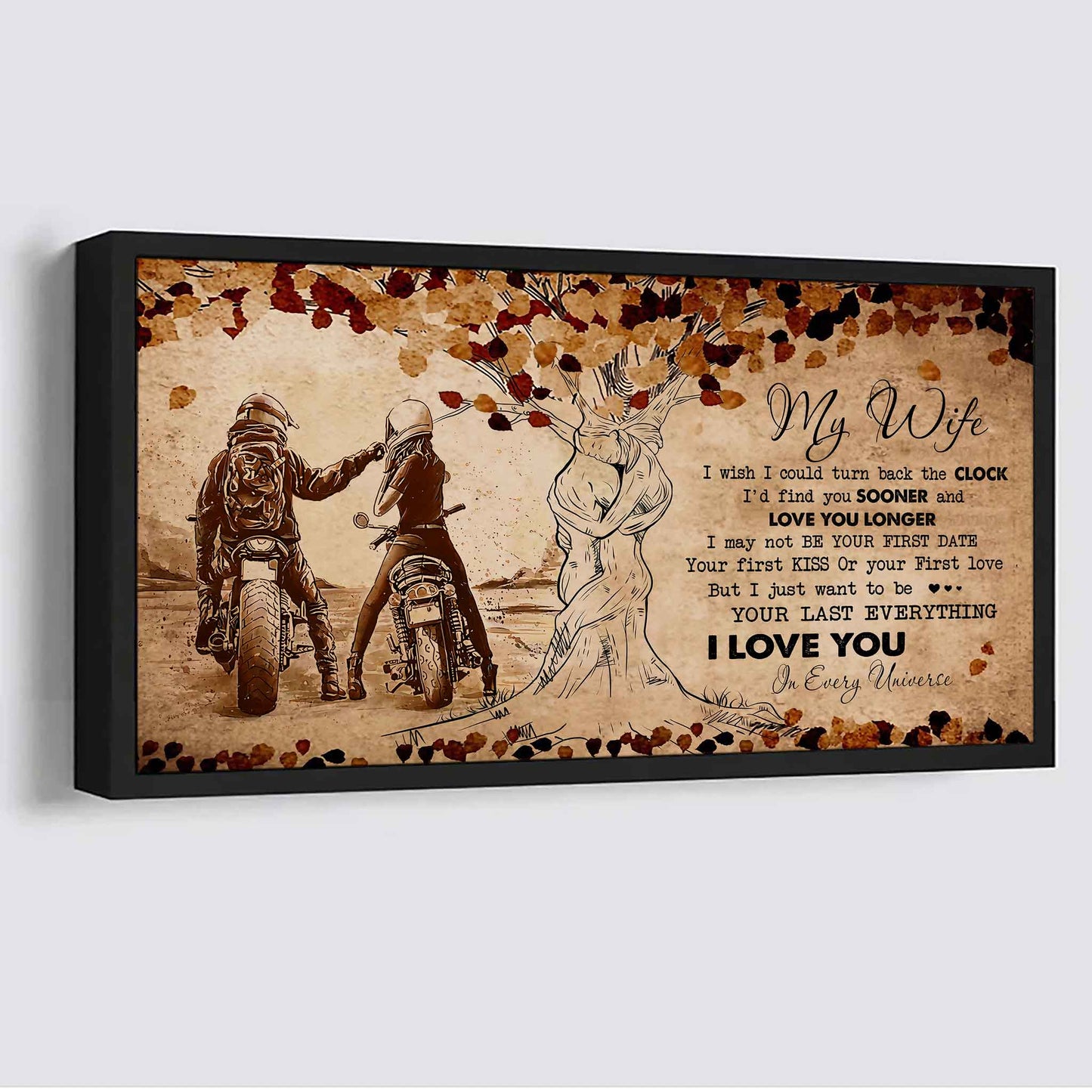 Samurai Poster Canvas To My Wife I Wish I Could Turn Back The Clock - I Love You In Every Universe