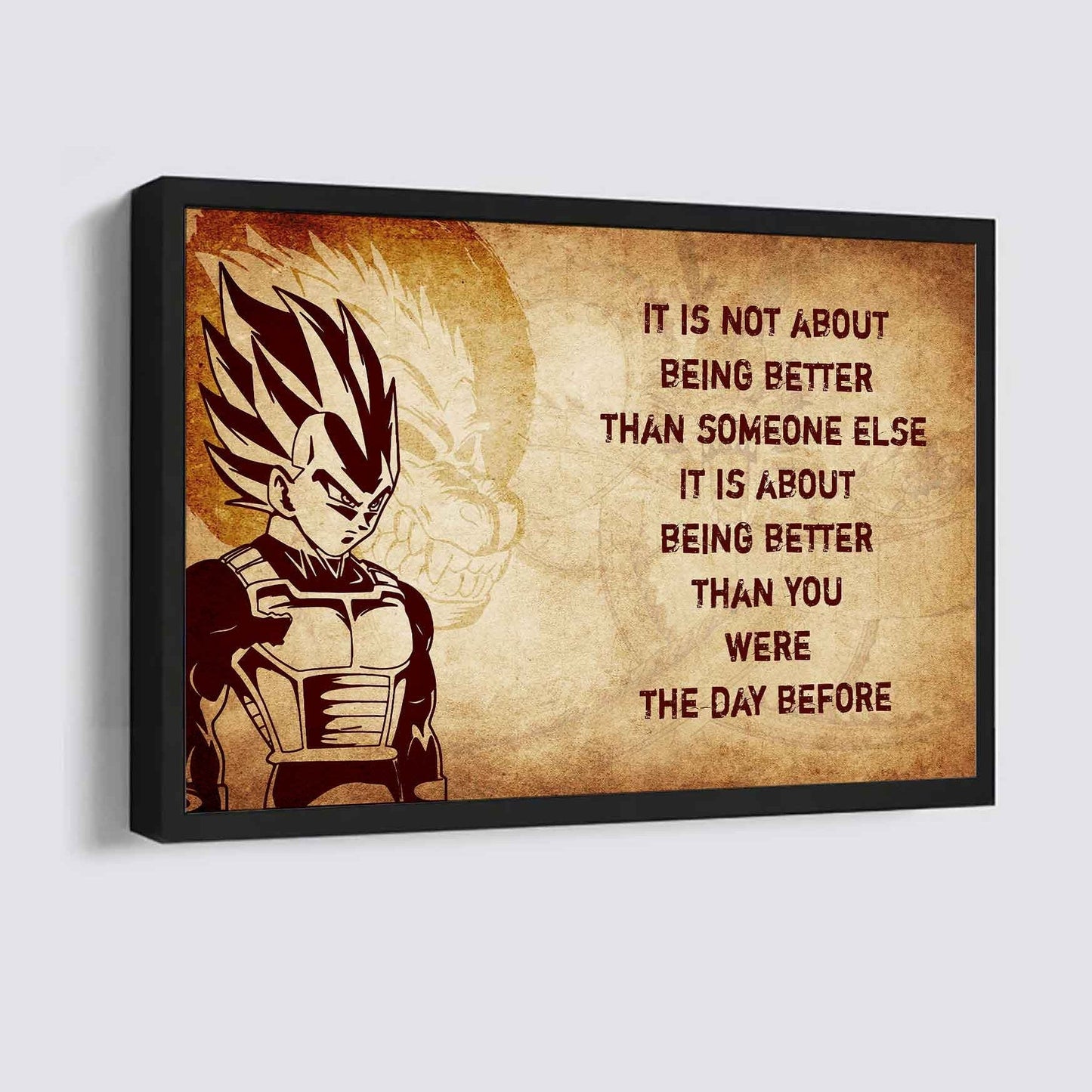 Samurai Poster Canvas It's Not About Being Better Than Someone Else Best Gifts Motivation Quotes