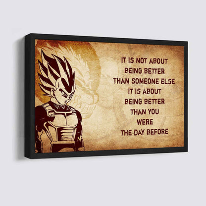 Samurai Poster Canvas It's Not About Being Better Than Someone Else Best Gifts Motivation Quotes