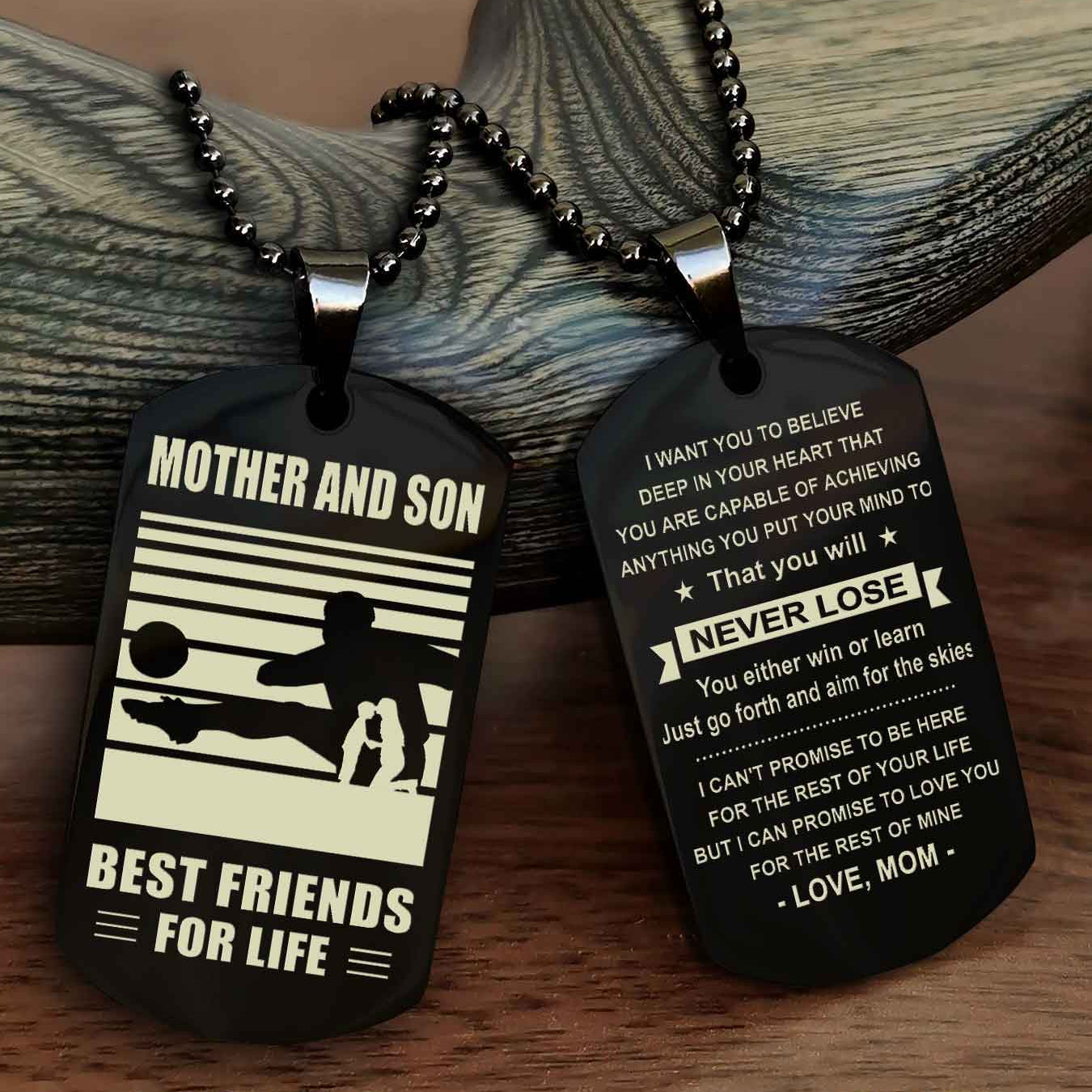 Sport Personalized Double Sided Dog Tag Father And Son Best Friend For Life - You Will Never Lose You Either Win Or Learn