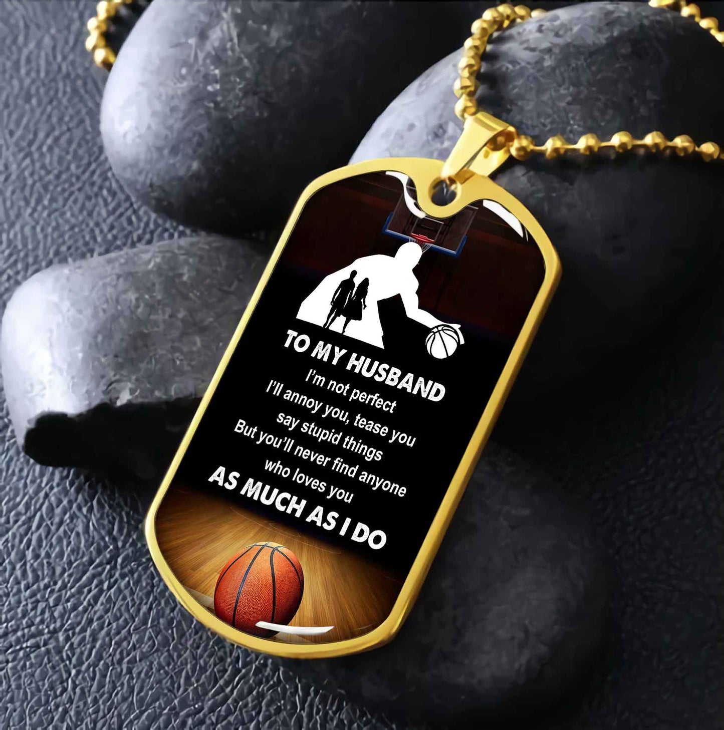 Sport Military Chain 18K Gold Plated Silver Plated To My Husband From Wife With Love Message