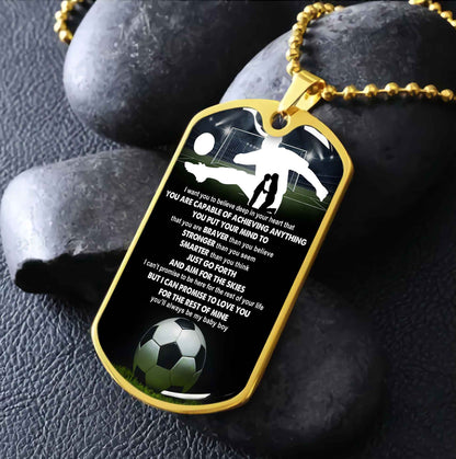 Sport Military Chain 18K Gold Plated Silver Plated To My Son Mom Motivation Message