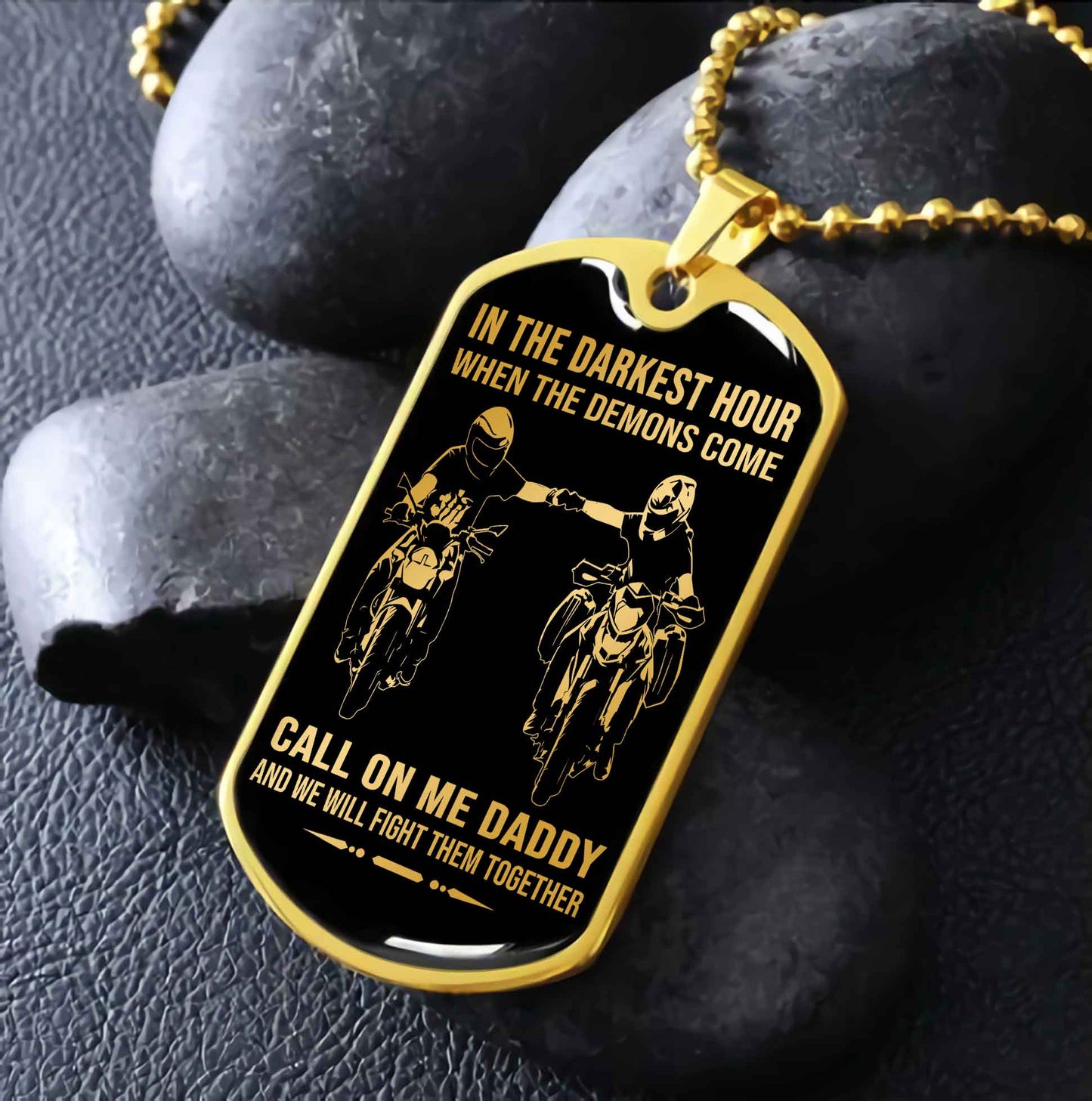 DRB Military Chain Silver Plated 18K Gold Plated Call On Me Daddy Gift For Your Dad