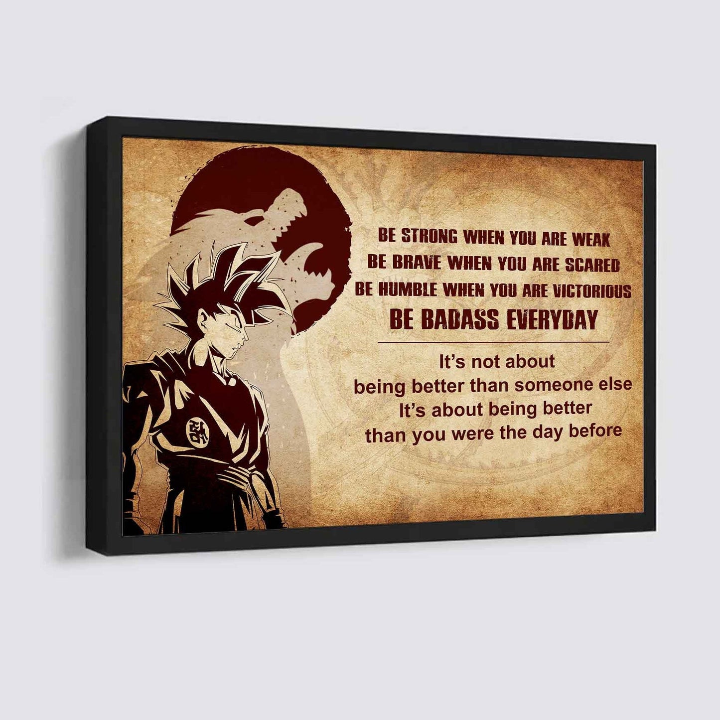Samurai Poster Canvas Be Strong When You Are Weak Be Badass Everyday - Motivational Quotes
