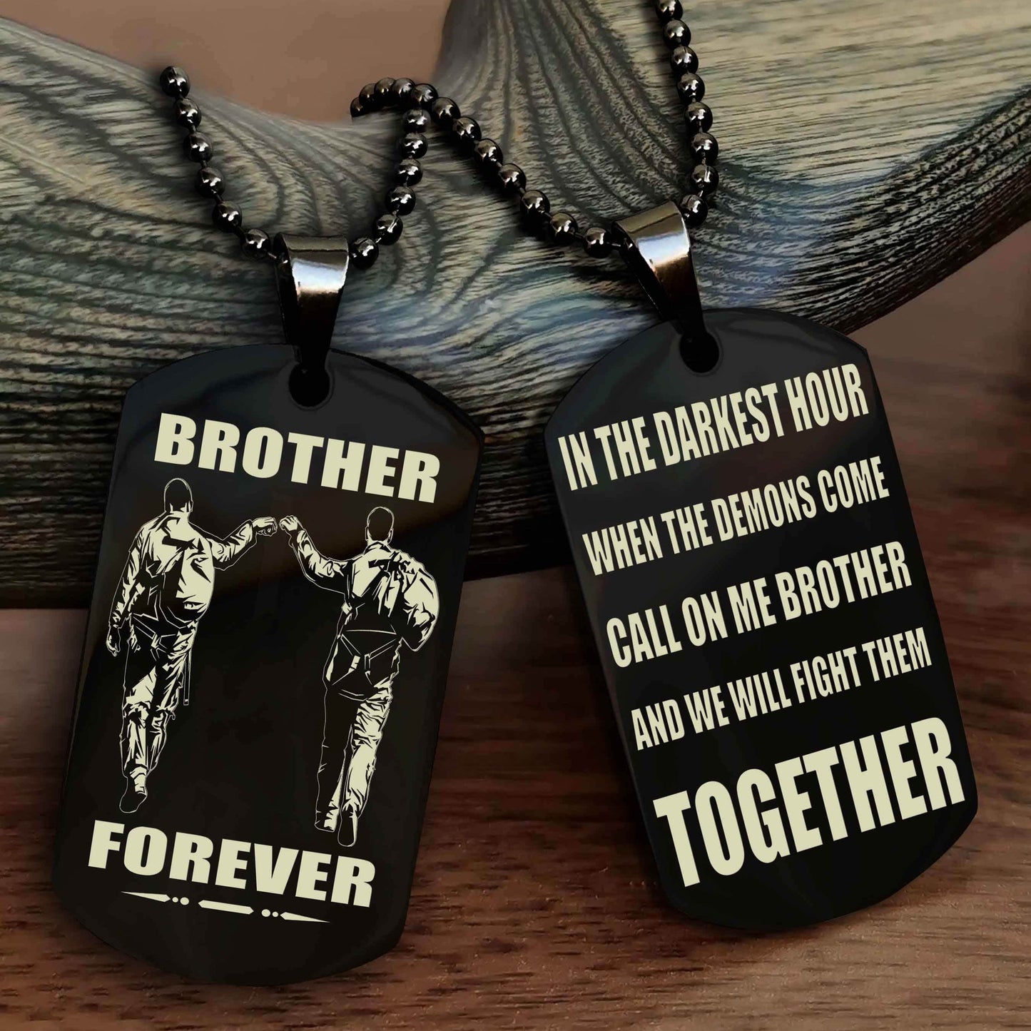 Soldier-Brother Personalized Double Sided Dog Tag For My Brother - Call On Me Brother And We Will Fight Them Together Gift For Your Friend
