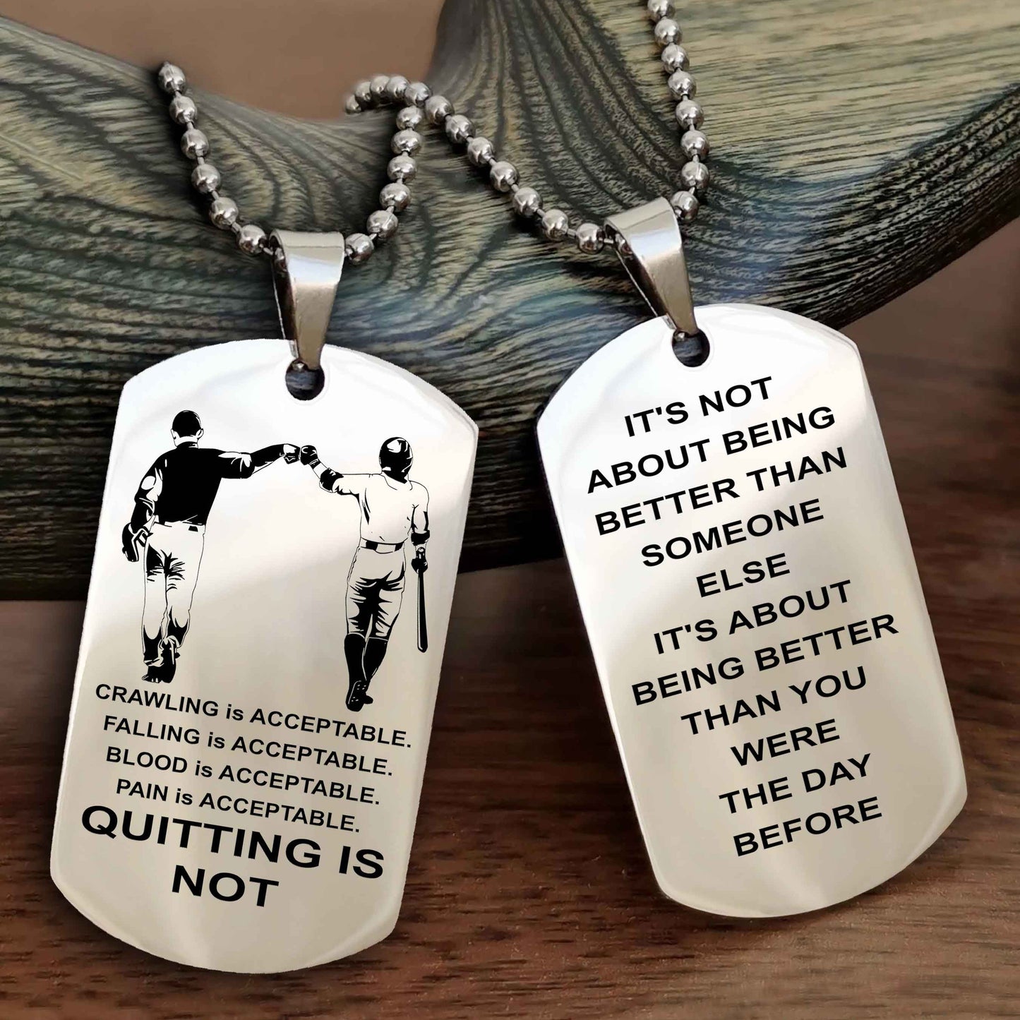 Spartan Double Sided Dog Tag Quiting Is Not It Is About Being Better Than You Were The Day Before