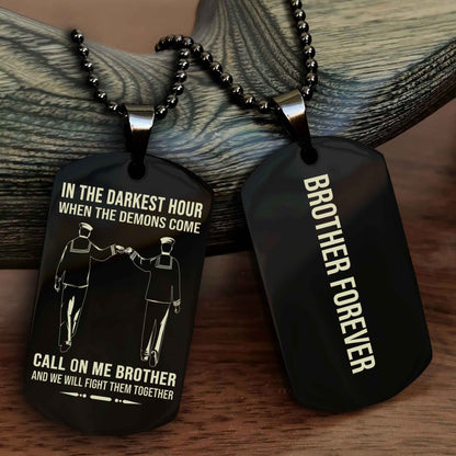 Viking customizable engraved black dog tag double sided gift from brother, brother forevers