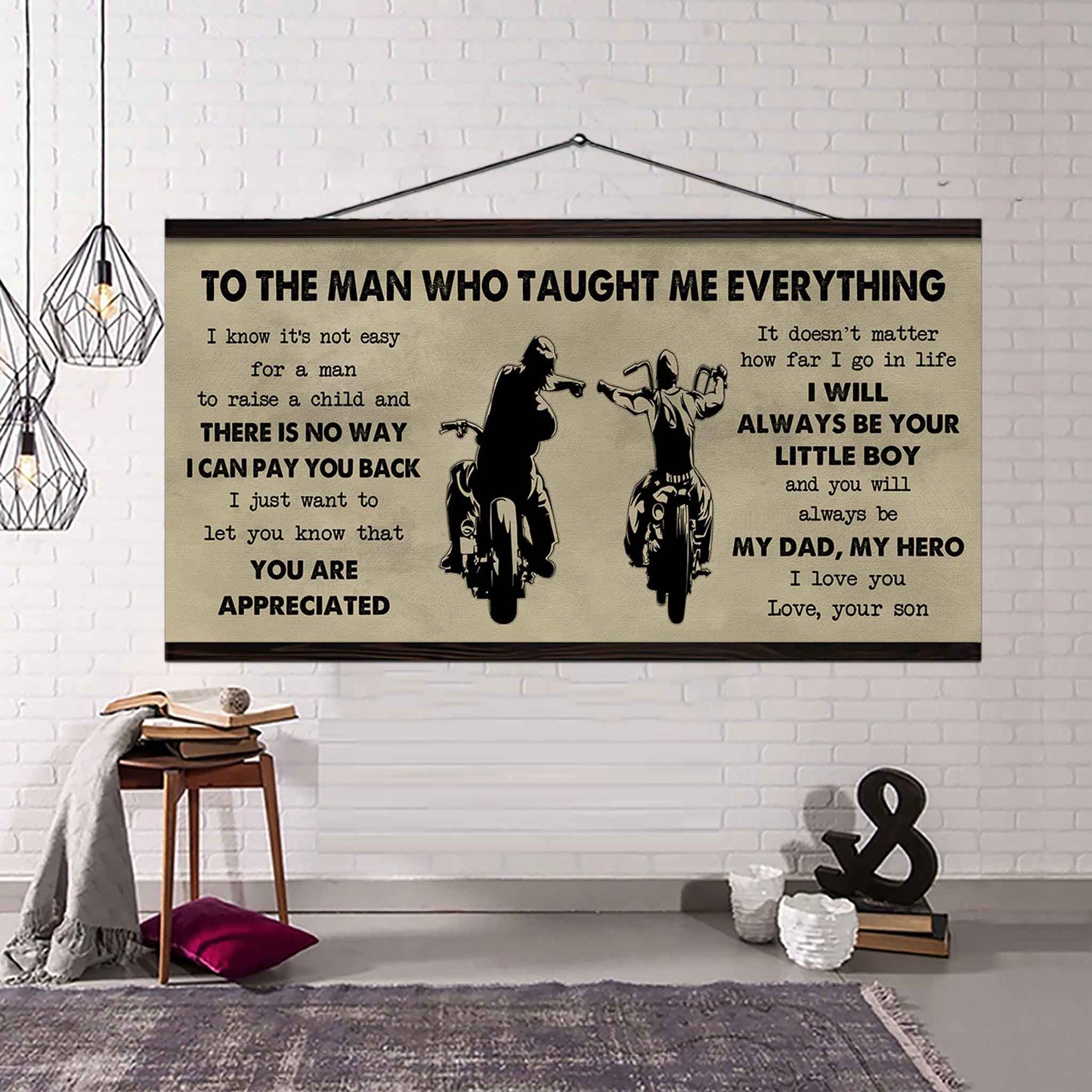 Samurai Poster Horizontal Canvas To My Dad I Know It's Not Easy To Raise A Child I Will Always Be Your Little Boy Gift From Son To Dad