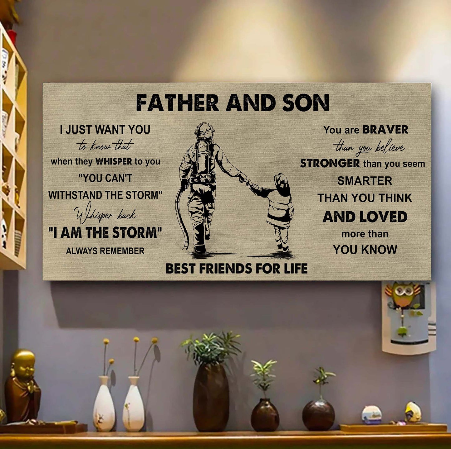 Viking Father And Son Best Friends For Life - I Am The Storm Poster Canvas Gift For Son From Father