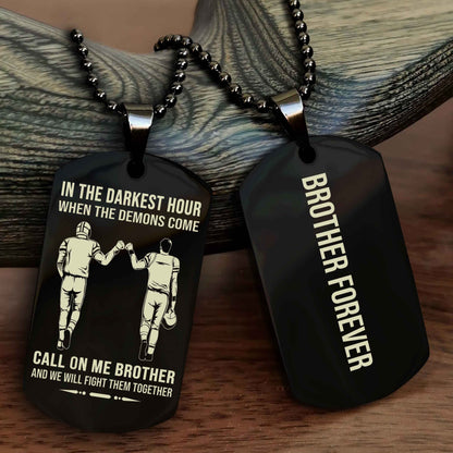 TWD Customizable engraved black dog tag double sided gift from brother, brother forevers