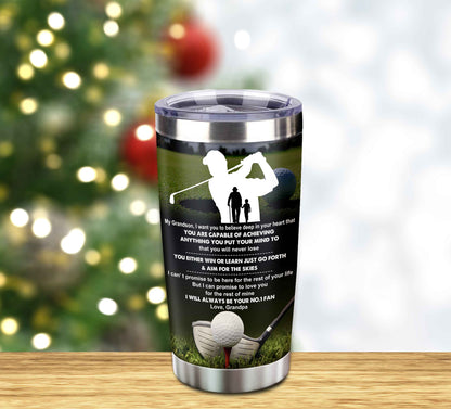 Customizable Tumbler To My Grandson With Inspriration Quotes From Grandpa And Grandma