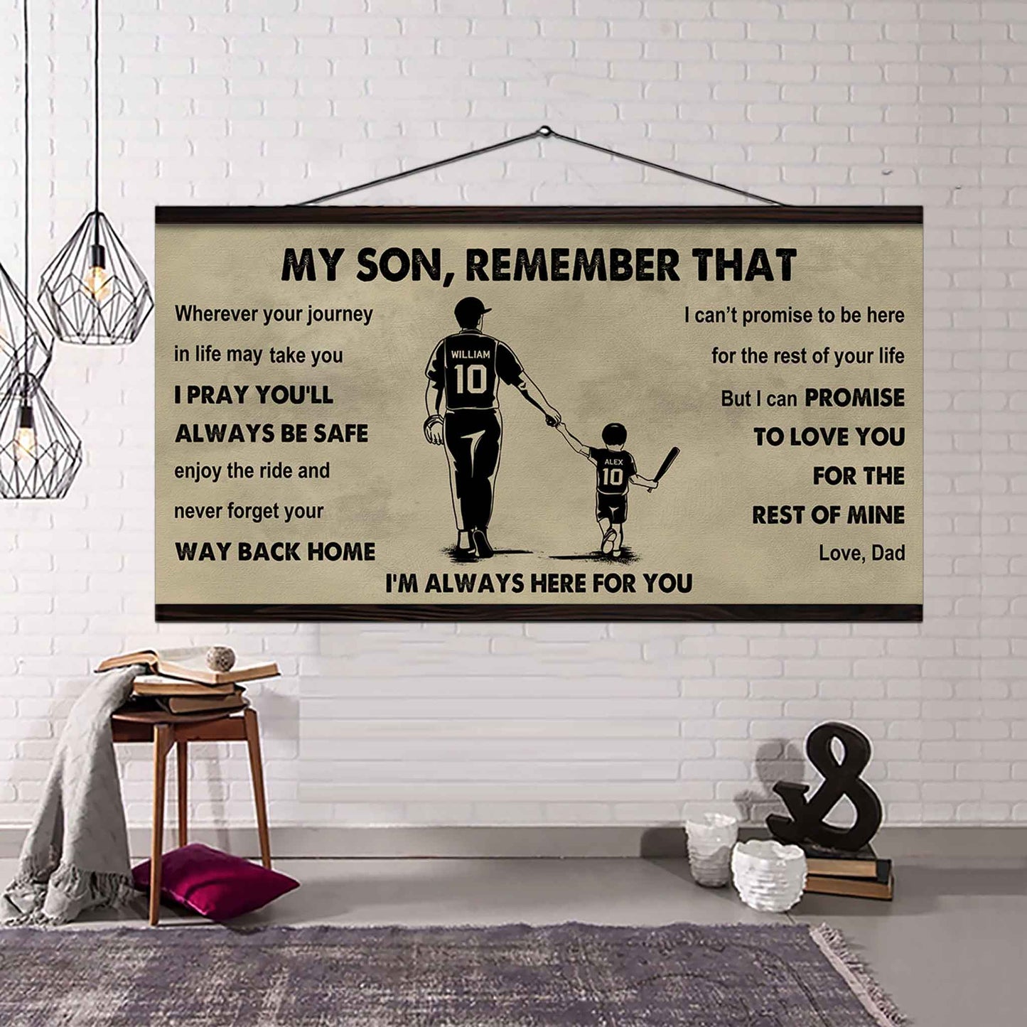 Personalized Sport Poster Canvas -  My Son Remember That Never Forget Your Way Back Home