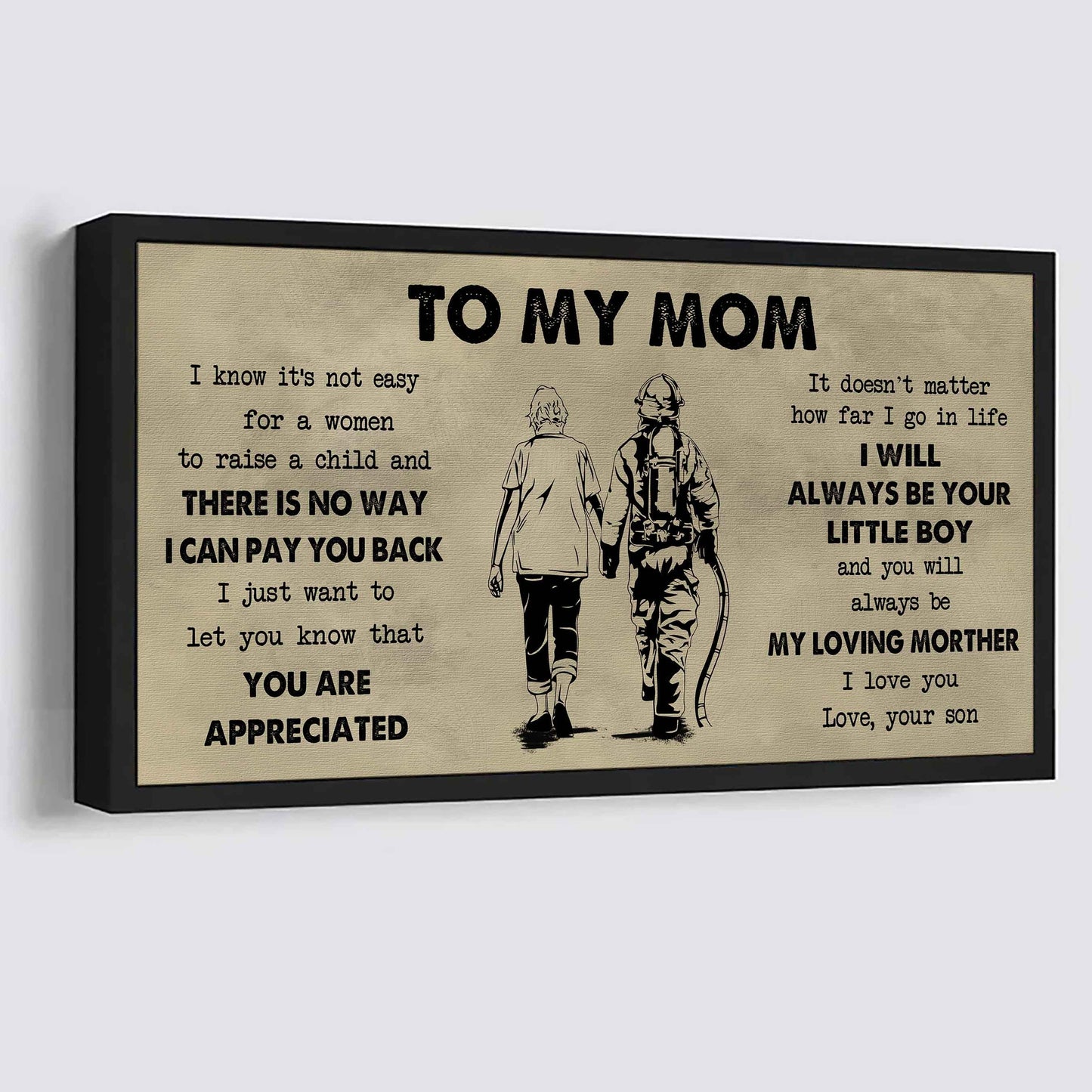 Family Poster Canvas To My Mom I Know It's Not Easy To Raise - I Will Always Be Your Little Boy