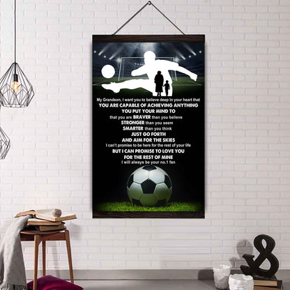 Sport Basketball Poster Canvas Grandma To Grandson - That You Are Braver Than You Believe You Are Capable Of I Will Always Your No 1 Fan