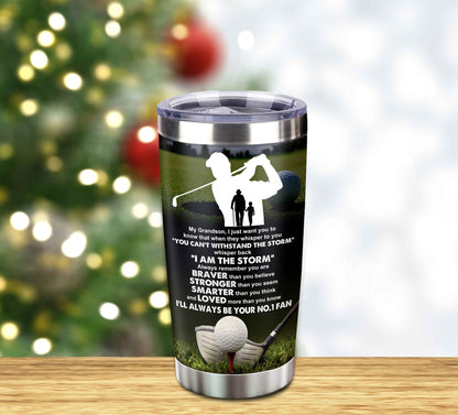 Customizable Tumbler To My Grandson With Inspriration Quotes From Grandpa And Grandma