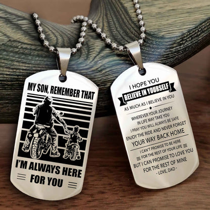Samurai Personalized Double Sided Dog Tag My Son Remember That I Will Always Here Never Forget Your Way Back Home
