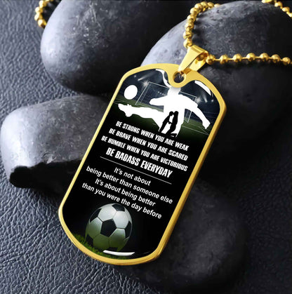 Sport Military Chain 18K Gold Plated Silver Plated To My Son Mom Motivation Message