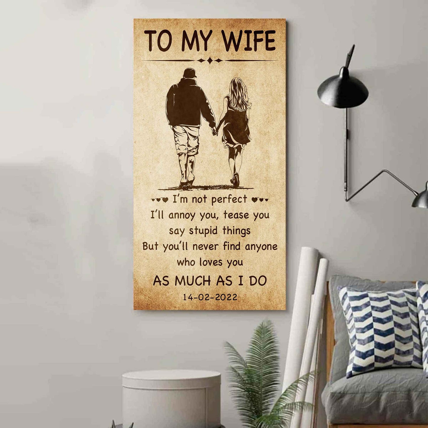 Family Poster Canvas To My Wife - I Am Not Perfect