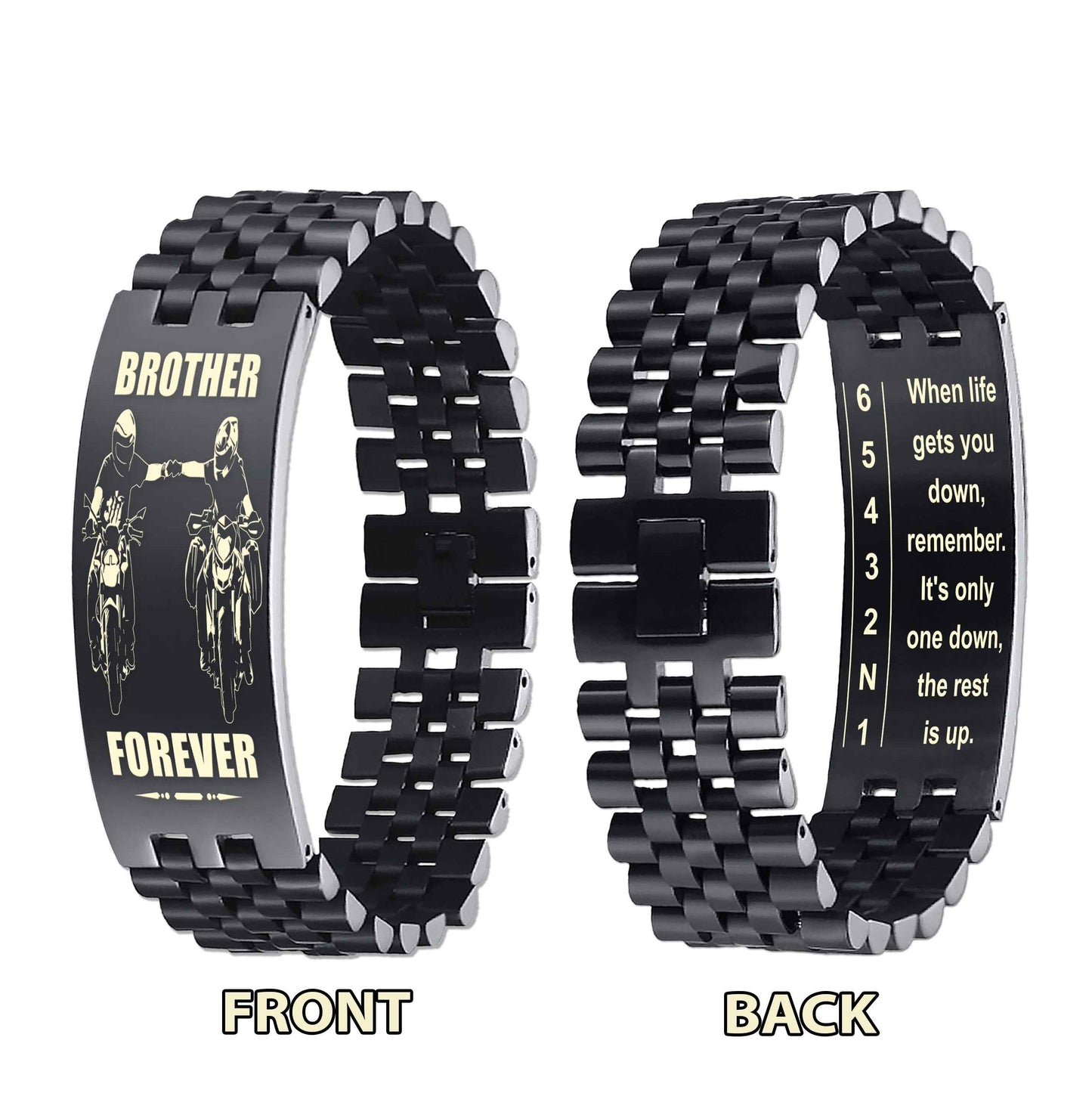 Sport Bike double side bracelet for brother, When life gets you down, remember. It’s only one down, the rest is up.