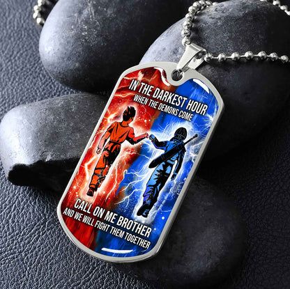 DRB Military Chain Silver Plated 18K Gold Plated Silver Plated Call On Me Brother And We Will Fight Them Together